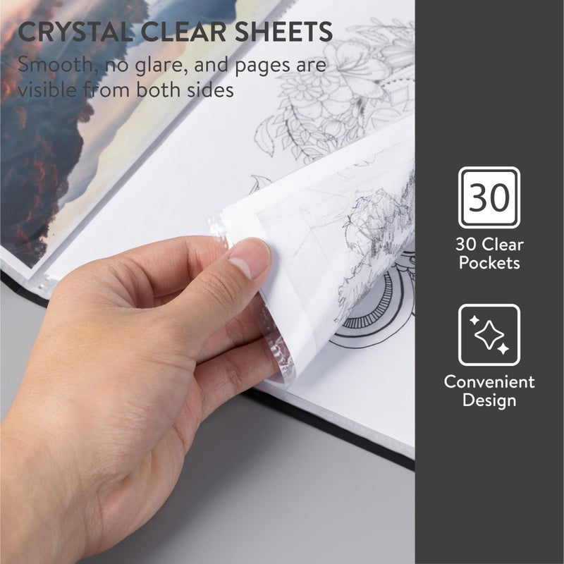 H&S 6-Pack A4 30-Pocket Display Book and Portfolio Folder â€“ Presentation and Project Organizer with Plastic Sleeves - Image 4